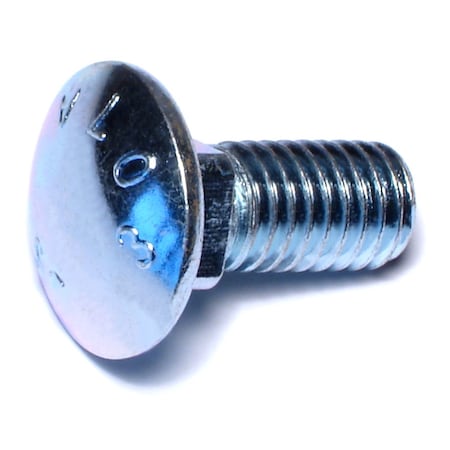 Midwest Fastener Carriage Bolt, Square Neck, 14 (Coarse), 1 in L, Steel, Zinc Plated, 100 PK 01119